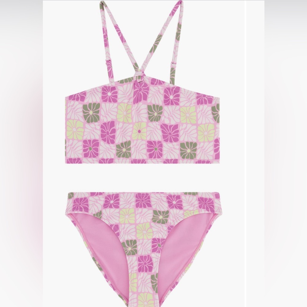 Roxy Floral Check Two Piece Swim Suit